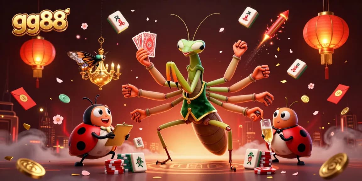 Spin the reels at gg88 with a vibrant casino-themed scene showcasing 3D characters and gaming elements.