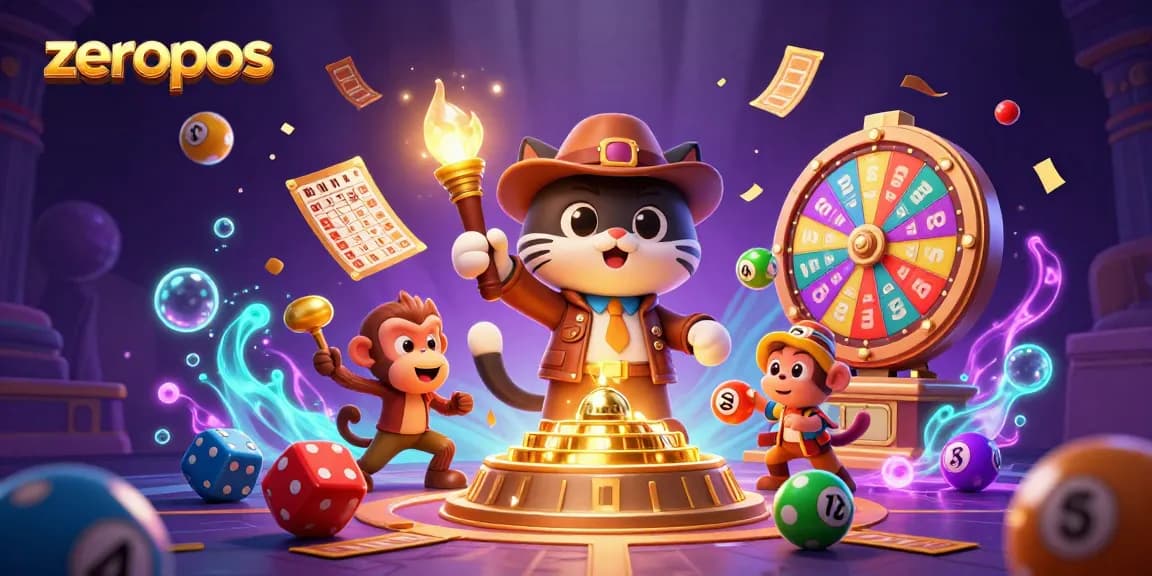 Engage with zeropos in an ultra-detailed 3D illustration of an archaeologist cat discovering casino treasures.