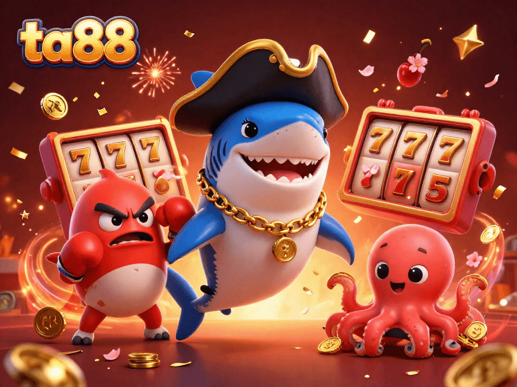 Experience the excitement of ta88 casino gaming with vibrant characters and immersive elements celebrating wins.