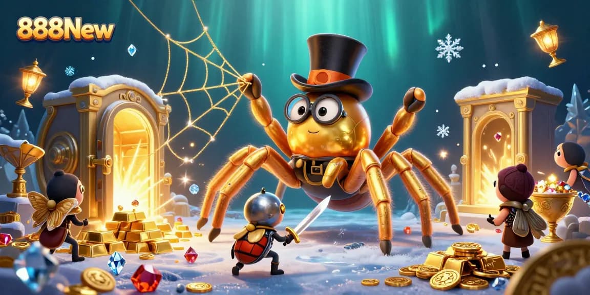 Catch exciting wins and vibrant gameplay at 888New featuring a golden tarantula and courageous beetle knight.