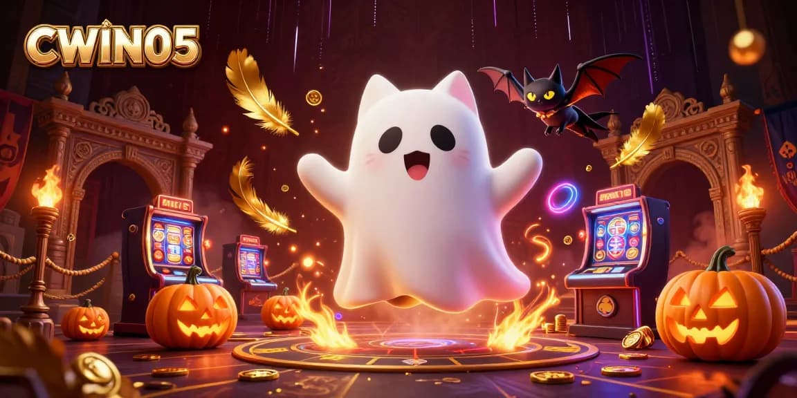 Experience the thrills of CWIN05 in a haunted casino ambiance with animated characters.