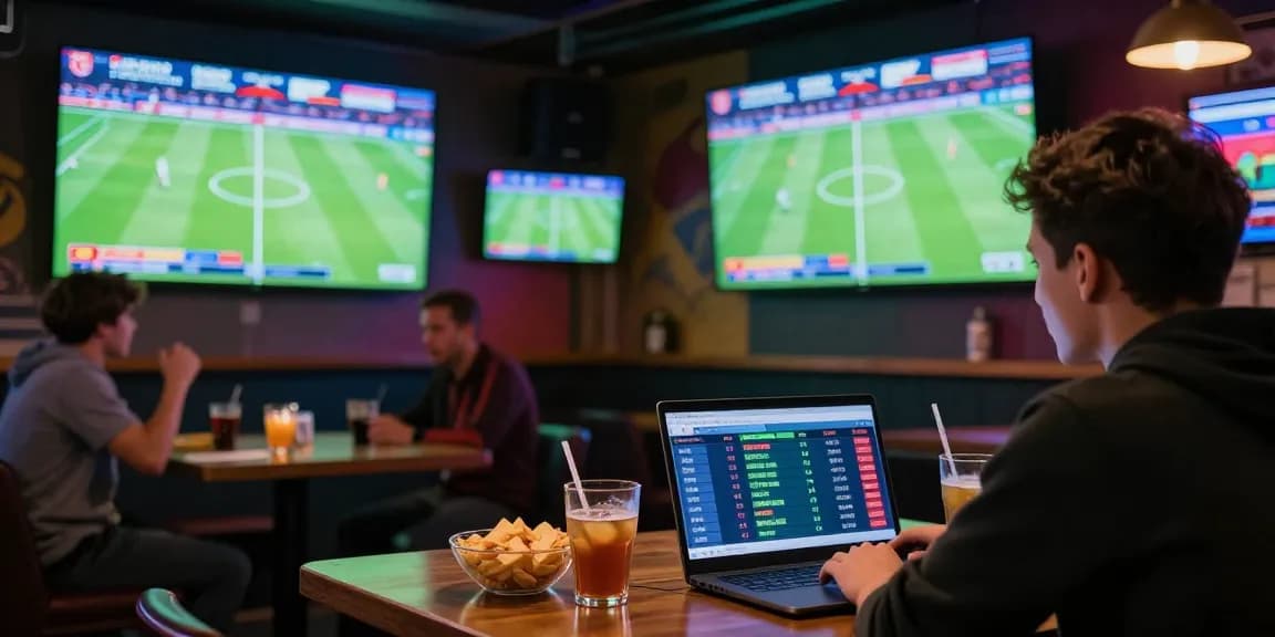 LuongSonTV betting predictions and live odds analysis in a dynamic sports bar atmosphere.