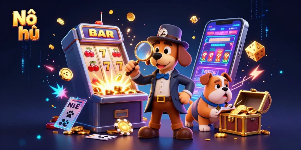 Nổ hũ: Discover the thrilling jackpot explosion scene with vibrant slot elements and casino adventures.