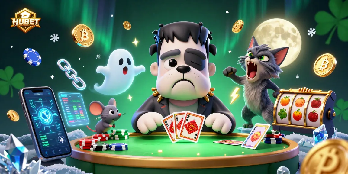 Engage with HUBET's unique gaming experience through captivating visual elements showcasing games and casino entertainment.