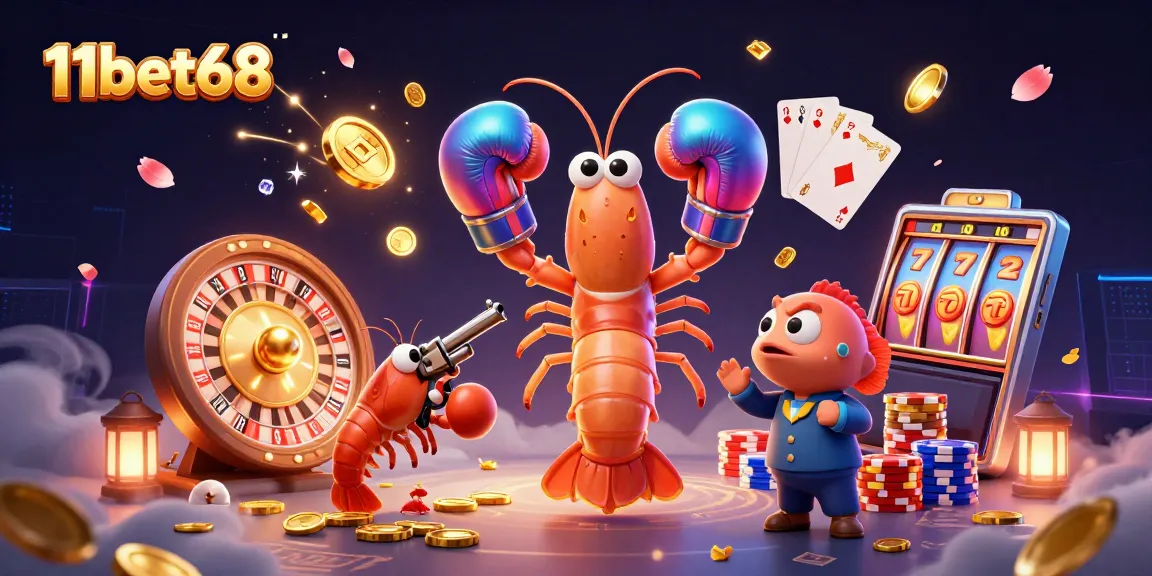 Engage with the exhilarating world of 11bet68 as colorful animated shrimp characters showcase thrilling casino moments.