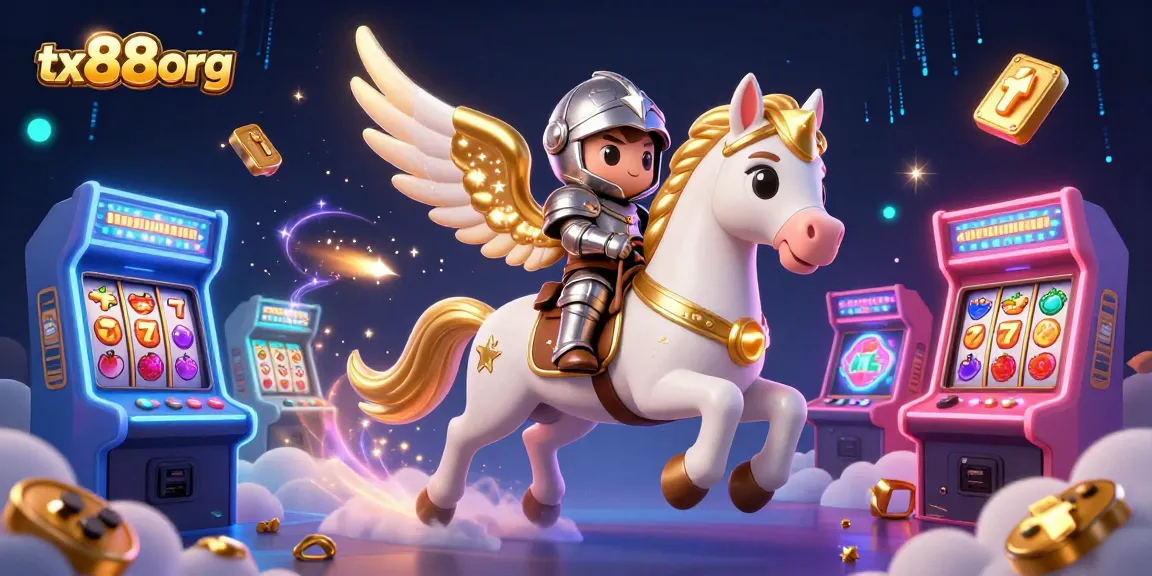 Engage with exciting slot games at tx88org, featuring vibrant 3D casino elements and animated characters.