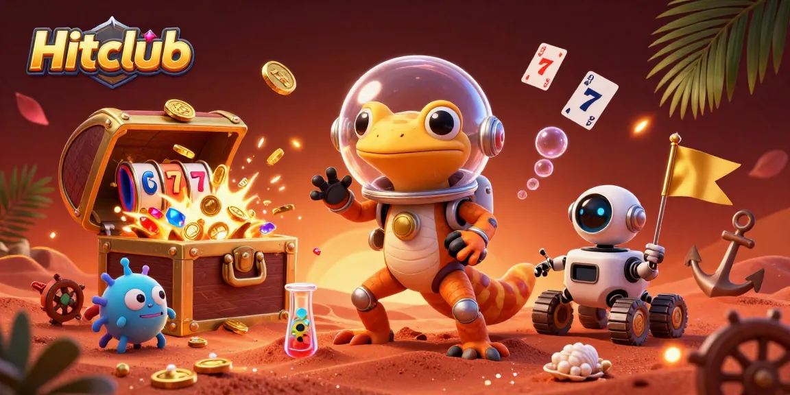 Hitclub's dynamic casino adventure featuring exciting slot reels and vibrant gaming elements.