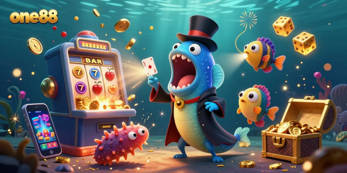 Experience the thrilling underwater magic of one88 with vibrant characters and exciting casino elements.
