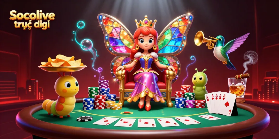 Experience the excitement of Socolive trực tiếp with vibrant colors and animated gambling elements.