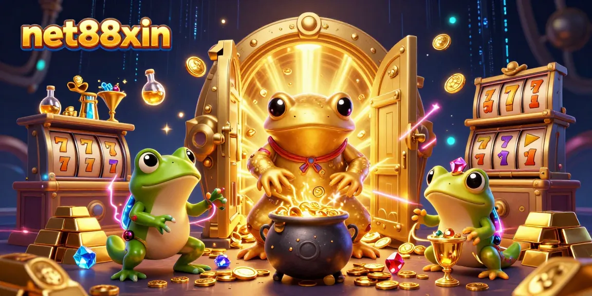 Spin the reels with net88xin as golden salamanders bring fortune in this vibrant casino scene.