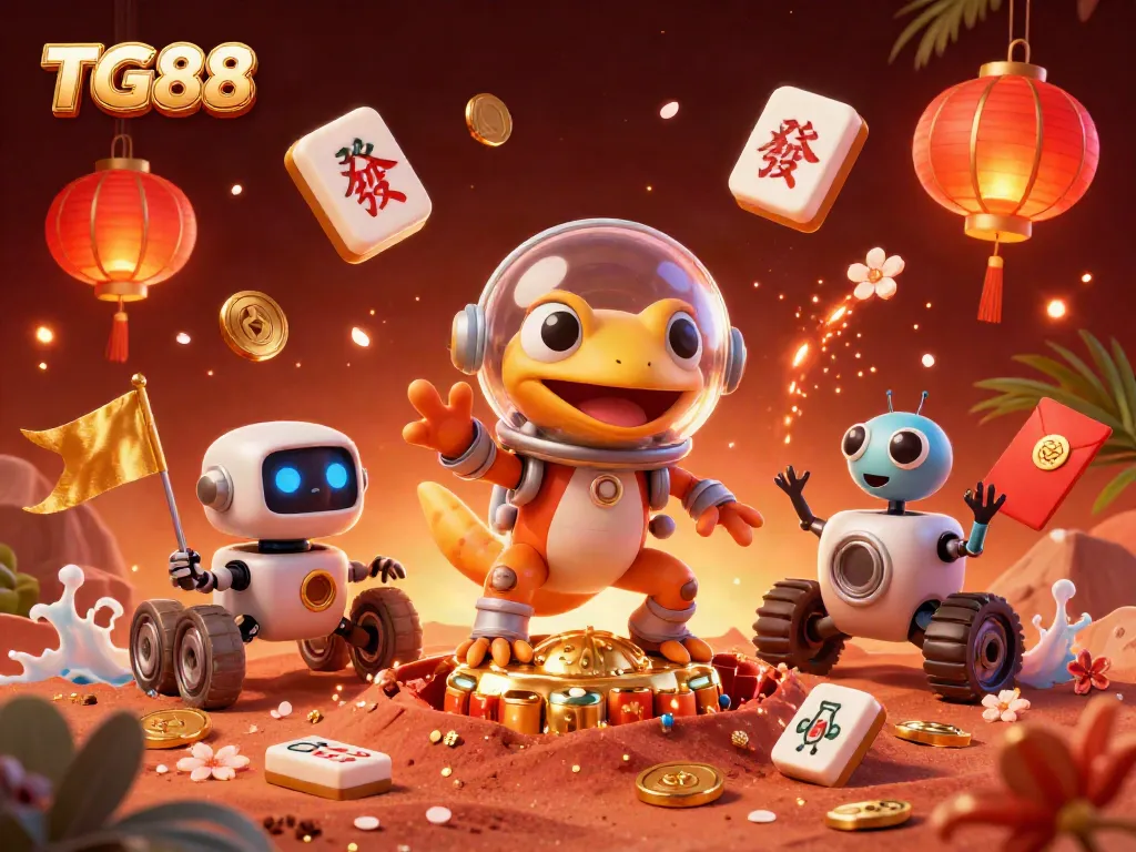 Experience thrilling gameplay at TG88 with a vibrant casino scene filled with luck and excitement.