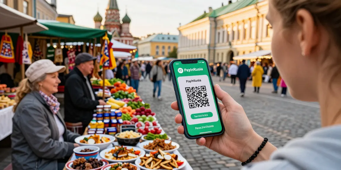 Rus pazarında QR kod ile ödeme yapan turist, https://payinrussia.com/ uygulamasını kullanıyor.