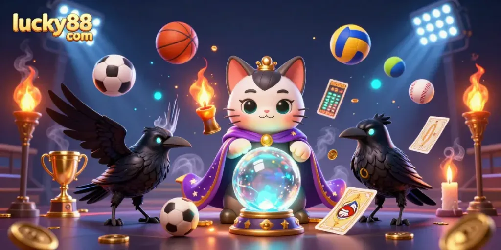 Win big with lucky88 com in this vibrant casino-themed 3D illustration.