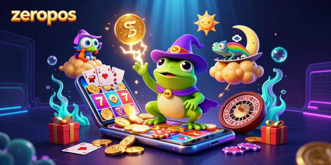 Experience the excitement with zeropos as the weather wizard frog conjures golden coins and dynamic casino elements.