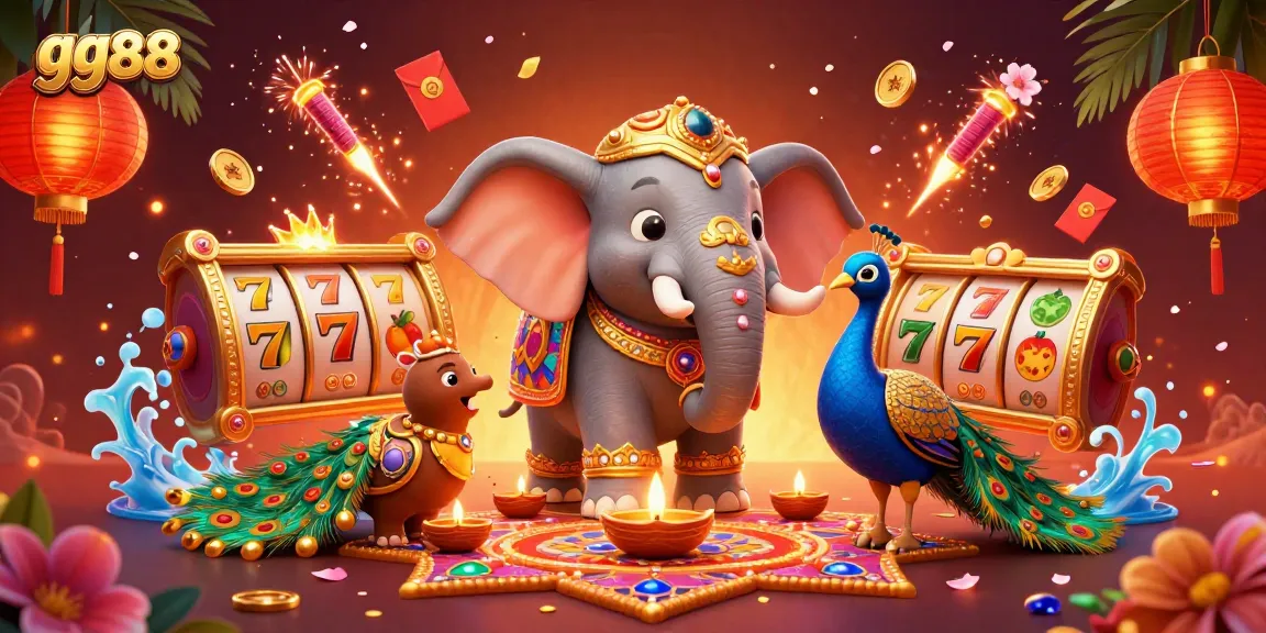 Experience thrilling wins at gg88 with vibrant casino elements and dynamic games showcased in a captivating illustration.