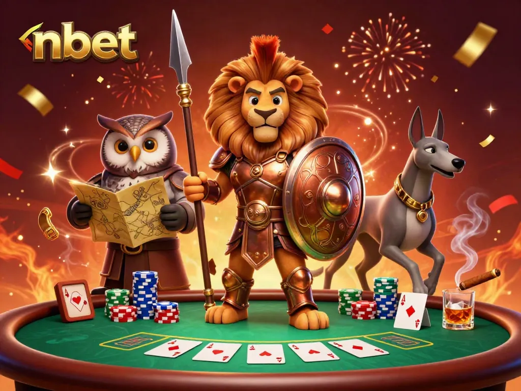 Experience thrilling gameplay at nbet featuring an epic casino scene with vibrant characters and poker elements.