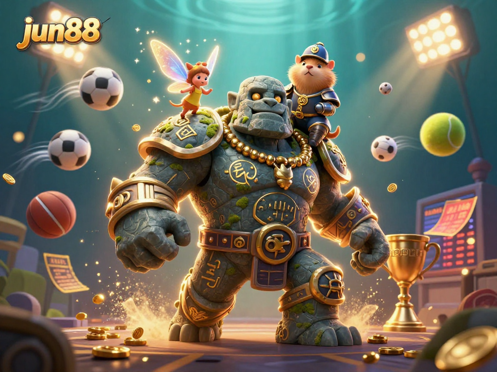 Experience thrilling wins with jun88 at a vibrant 3D casino, featuring dynamic sports elements.