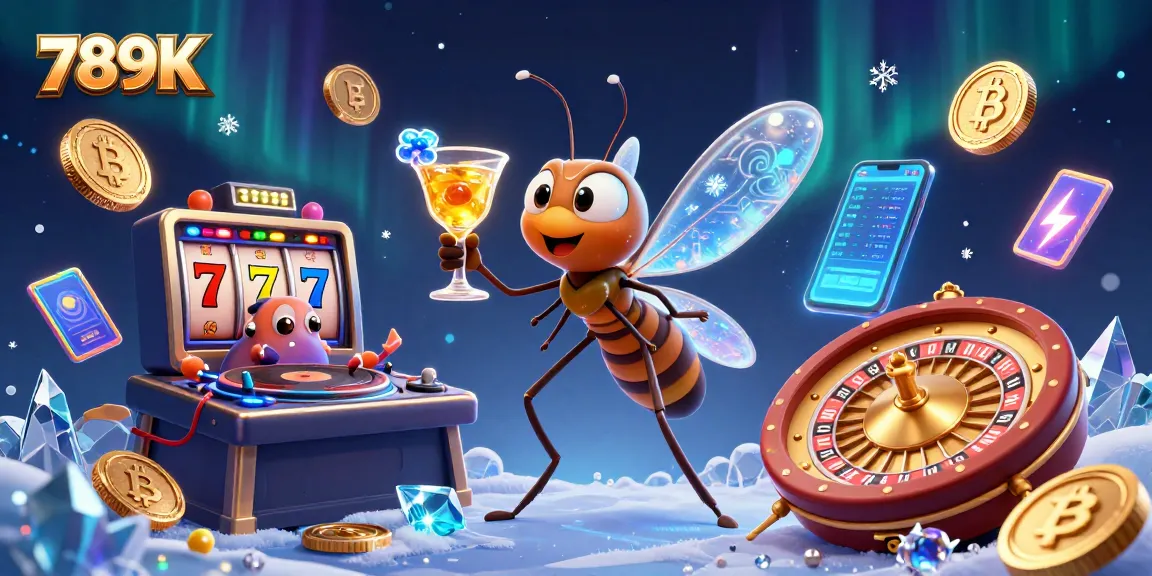 Experience thrilling spins with the 789K casino mascot in a vibrant 3D illustration.