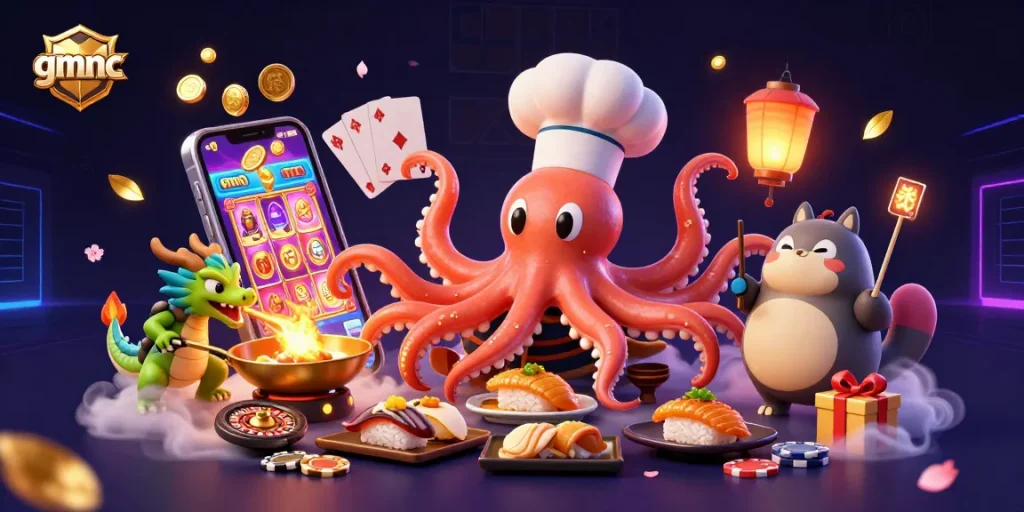 Engage with gmnc's cutting-edge risk analysis illustrated in a vibrant casino scene filled with dynamic gaming elements.