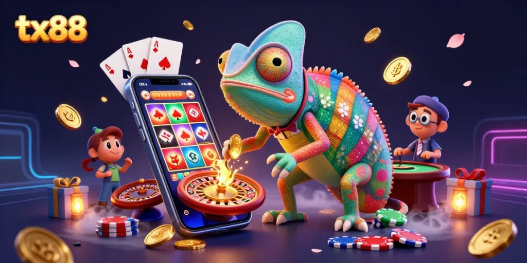 Experience the vibrant tx88 casino with dynamic characters and exciting games in action.